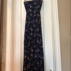 Hollister strapless floral maxi dress